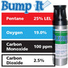 Gasco Multi-Gas Bump-It 363: 25% LEL Pentane, 19% Oxygen, 100 ppm Carbon Monoxide, 2.5% Carbon Dioxide, Balance Nitrogen Gasco Multi-Gas Bump-It 363: 25% LEL Pentane, 19% Oxygen, 100 ppm Carbon Monoxide, 2.5% Carbon Dioxide, Balance Nitrogen