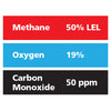 Gasco Multi-Gas 319: 50% LEL Methane, 19% Oxygen, 50 ppm Carbon Monoxide, Balance Nitrogen Gasco Multi-Gas 319: 50% LEL Methane, 19% Oxygen, 50 ppm Carbon Monoxide, Balance Nitrogen
