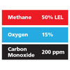 Gasco Multi-Gas 347: 50% LEL Methane, 15% Oxygen, 200 ppm Carbon Monoxide, Balance Nitrogen Gasco Multi-Gas 347: 50% LEL Methane, 15% Oxygen, 200 ppm Carbon Monoxide, Balance Nitrogen