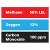 Gasco Multi-Gas 348: 50% LEL Methane, 12% Oxygen, 100 ppm Carbon Monoxide, Balance Nitrogen Gasco Multi-Gas 348: 50% LEL Methane, 12% Oxygen, 100 ppm Carbon Monoxide, Balance Nitrogen