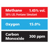 Gasco Multi-Gas 355: 1.45% vol. Methane (58% LEL Pentane Equivalent), 15% Oxygen, 300 ppm Carbon Monoxide, Balance Nitrogen Gasco Multi-Gas 355: 1.45% vol. Methane (58% LEL Pentane Equivalent), 15% Oxygen, 300 ppm Carbon Monoxide, Balance Nitrogen