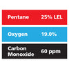 Gasco Multi-Gas 356: 25% LEL Pentane, 19% Oxygen, 60 ppm Carbon Monoxide, Balance Nitrogen Gasco Multi-Gas 356: 25% LEL Pentane, 19% Oxygen, 60 ppm Carbon Monoxide, Balance Nitrogen