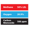 Gasco Multi-Gas 359: 50% LEL Methane, 20.9% Oxygen, 500 ppm Carbon Monoxide, Balance Nitrogen Gasco Multi-Gas 359: 50% LEL Methane, 20.9% Oxygen, 500 ppm Carbon Monoxide, Balance Nitrogen