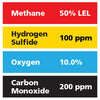 Gasco Multi-Gas 454: 50% LEL Methane, 10% Oxygen, 200 ppm Carbon Monoxide, 100 ppm Hydrogen Sulfide, Balance Nitrogen Gasco Multi-Gas 454: 50% LEL Methane, 10% Oxygen, 200 ppm Carbon Monoxide, 100 ppm Hydrogen Sulfide, Balance Nitrogen