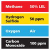 Gasco Multi-Gas 466: 50% LEL Methane, 100 ppm Carbon Monoxide, 50 ppm Hydrogen Sulfide, Balance Air Gasco Multi-Gas 466: 50% LEL Methane, 100 ppm Carbon Monoxide, 50 ppm Hydrogen Sulfide, Balance Air