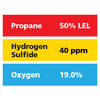 Gasco Multi-Gas 483S: 50% LEL Propane, 19% Oxygen, 40 ppm Hydrogen Sulfide, Balance Nitrogen Gasco Multi-Gas 483S: 50% LEL Propane, 19% Oxygen, 40 ppm Hydrogen Sulfide, Balance Nitrogen