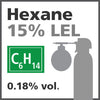 Hexane 15% LEL Bump Test Gas - 0.18% vol. (C6H14) Hexane 15% LEL Bump Test Gas - 0.18% vol. (C6H14)