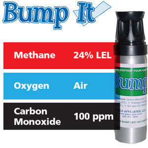 Gasco Multi-Gas Bump-It 394: 24% LEL Methane, 100 ppm Carbon Monoxide, Balance Air