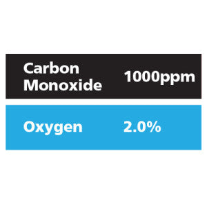 Gasco Multi-Gas 327: 2% Oxygen, 1000 ppm Carbon Monoxide, Balance Nitrogen