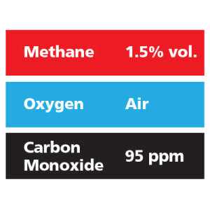 Gasco Multi-Gas 362: 1.5% vol. Methane, 95 ppm Carbon Monoxide, Balance Air