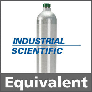 Industrial Scientific 1810-9158 Calibration Gas: 2.5% vol. Methane, 18% Oxygen, 100 ppm Carbon Monoxide, 25 ppm Hydrogen Sulfide, Balance Nitrogen