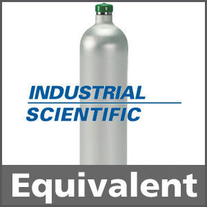 Industrial Scientific 1810-5262 Calibration Gas: 50% LEL Methane, 20.9% Oxygen, 50 ppm Carbon Monoxide, 25 ppm Hydrogen Sulfide, Balance Air