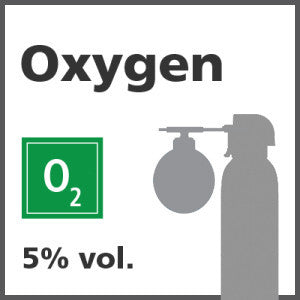 Oxygen Bump Test Gas - 5% vol. (O2)