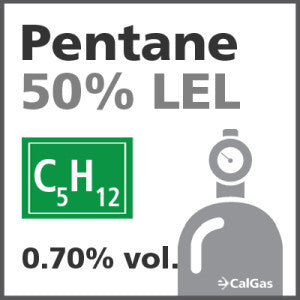 Pentane 50% LEL* Calibration Gas - 0.70% vol. (C5H12)